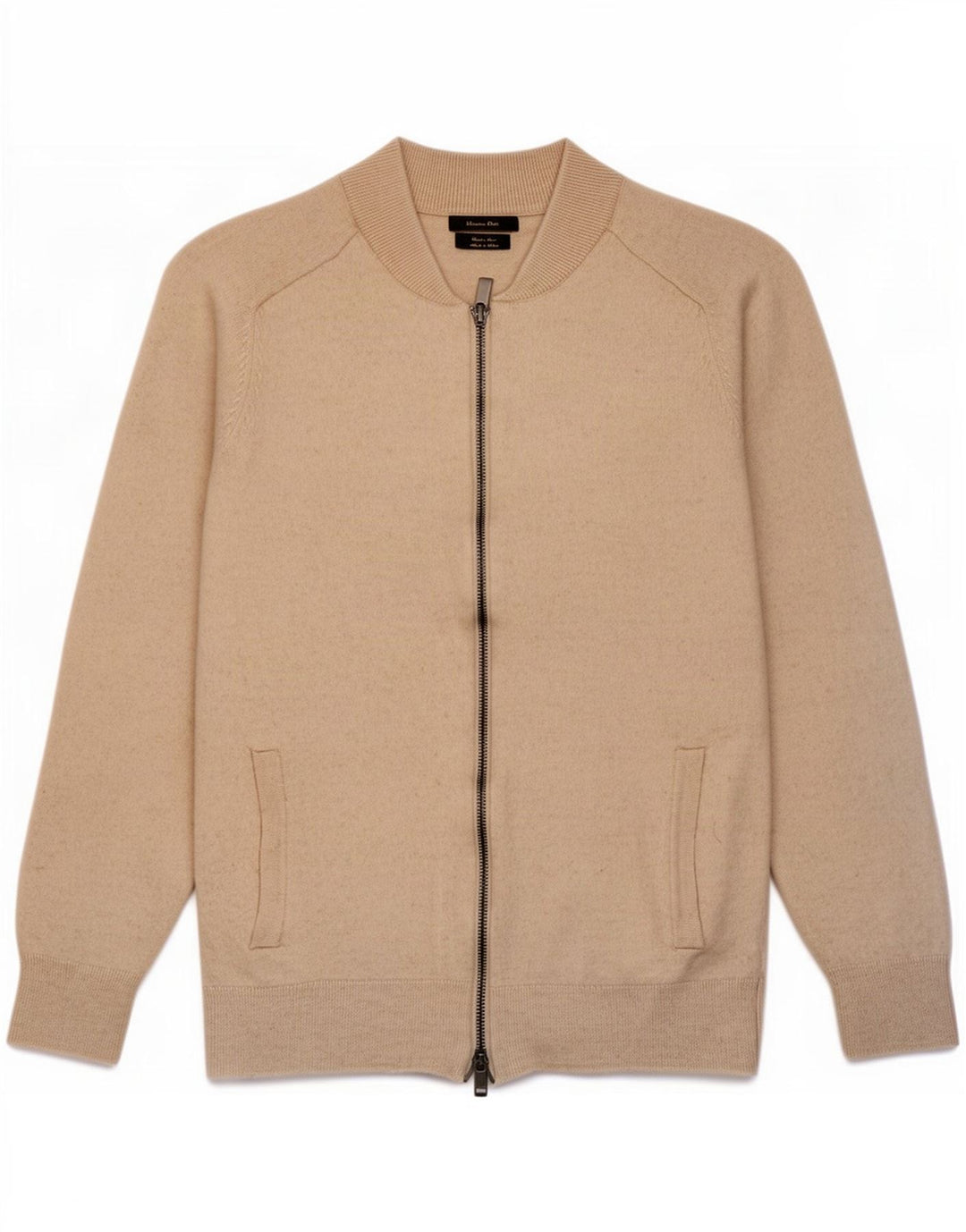 Massimo Dutti Γυναικείο πουλόβερ ζακέτα UK 12 μεσαίο μπεζ μαλλί