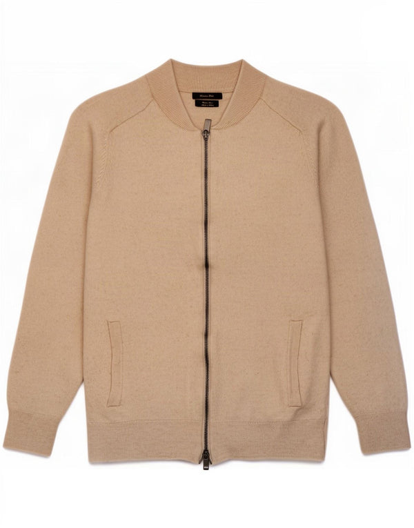 Massimo Dutti Γυναικείο πουλόβερ ζακέτα UK 12 μεσαίο μπεζ μαλλί