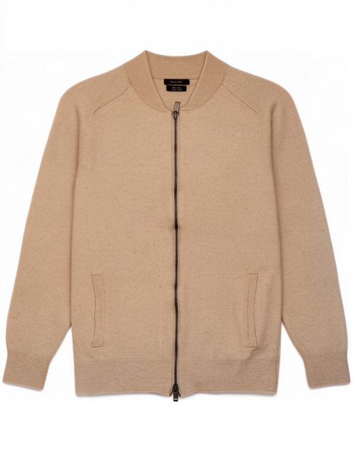 Massimo Dutti Γυναικείο πουλόβερ ζακέτα UK 12 μεσαίο μπεζ μαλλί