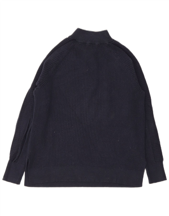 Marks & Spencer Γυναικείο πουλόβερ με φερμουάρ UK 14 Medium Navy Blue