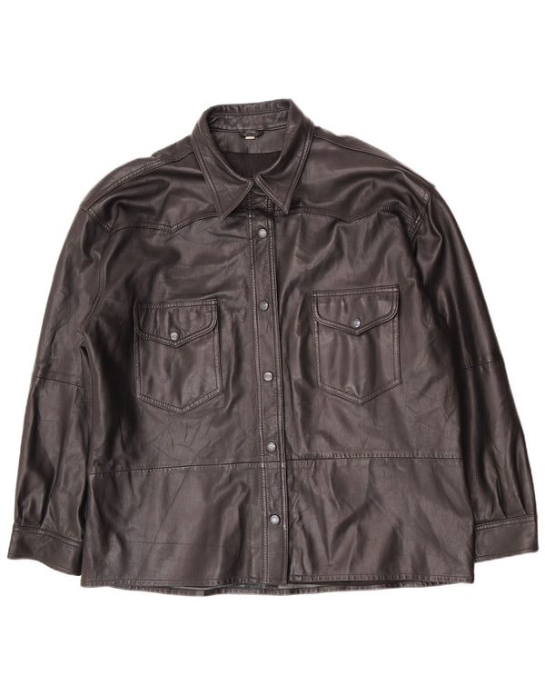 Vintage Γυναικείο Oversized Δερμάτινο Μπουφάν EU 40 Μεσαίο Μαύρο