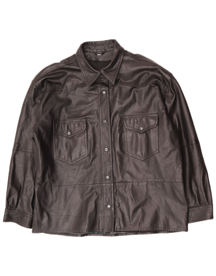Vintage Γυναικείο Oversized Δερμάτινο Μπουφάν EU 40 Μεσαίο Μαύρο