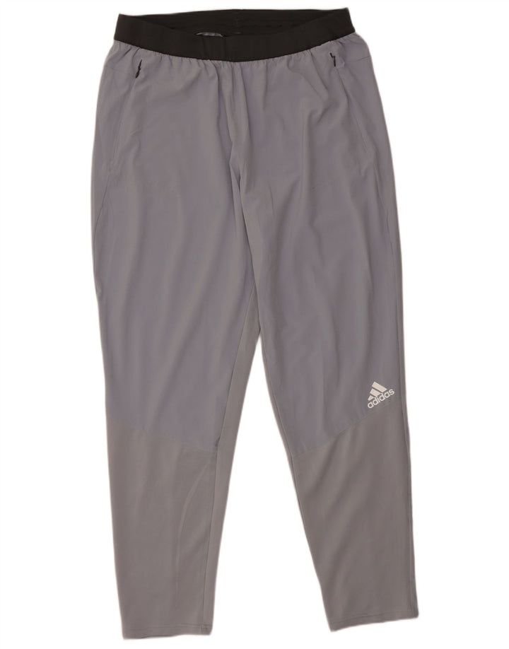 ADIDAS Mens Regular Fit Tracksuit Trousers XL  Blue Colourblock Polyester