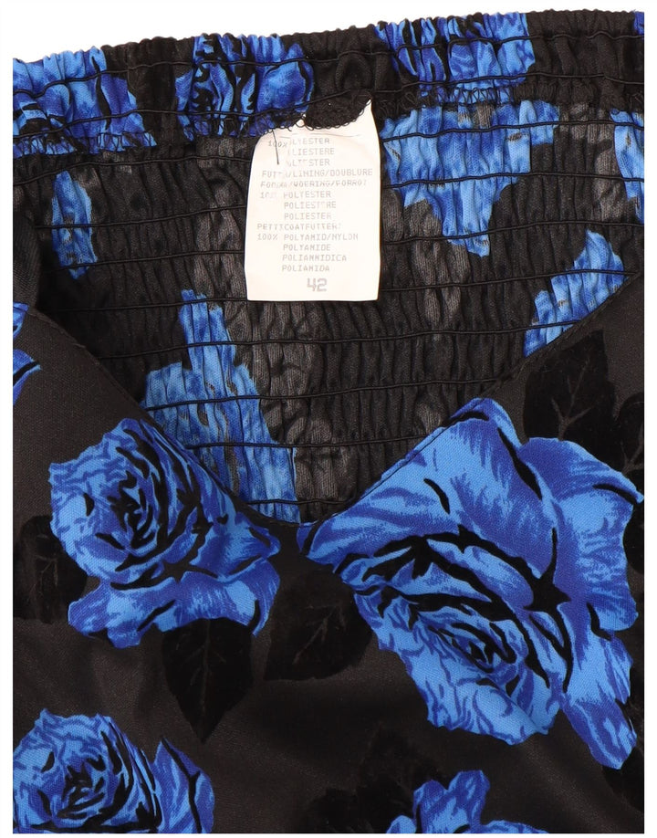 VINTAGE Γυναικείο Αμάνικο Φόρεμα A-Line IT 42 Medium Blue Floral Polyester