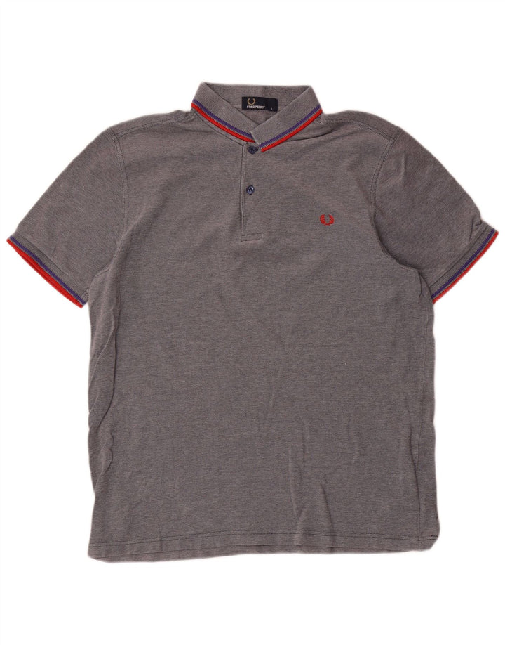 Fred Perry Ανδρικό πουκάμισο Polo μεγάλο γκρι βαμβακερό ριγέ