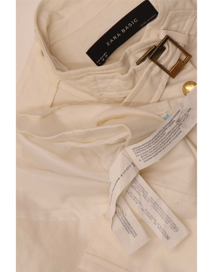 Zara Γυναικείο Utility Μπουφάν UK 12 Μεσαίο Λευκό Βαμβακερό