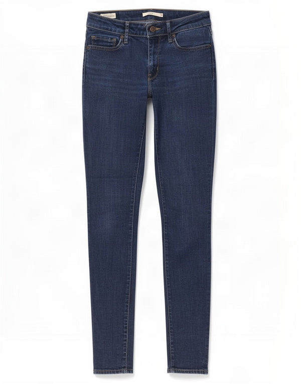 Levi's Womens 711 Skinny Jeans W26 L32 Blue Lyocell