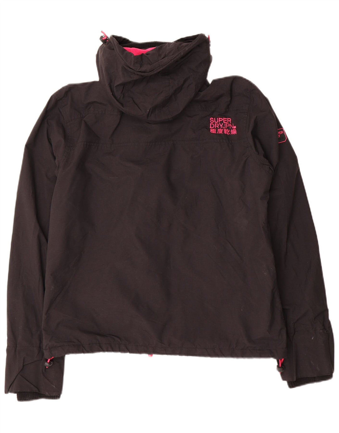 SUPERDRY Γυναικείο Windcheater με κουκούλα Windbreaker Jacket UK 14 Medium Black
