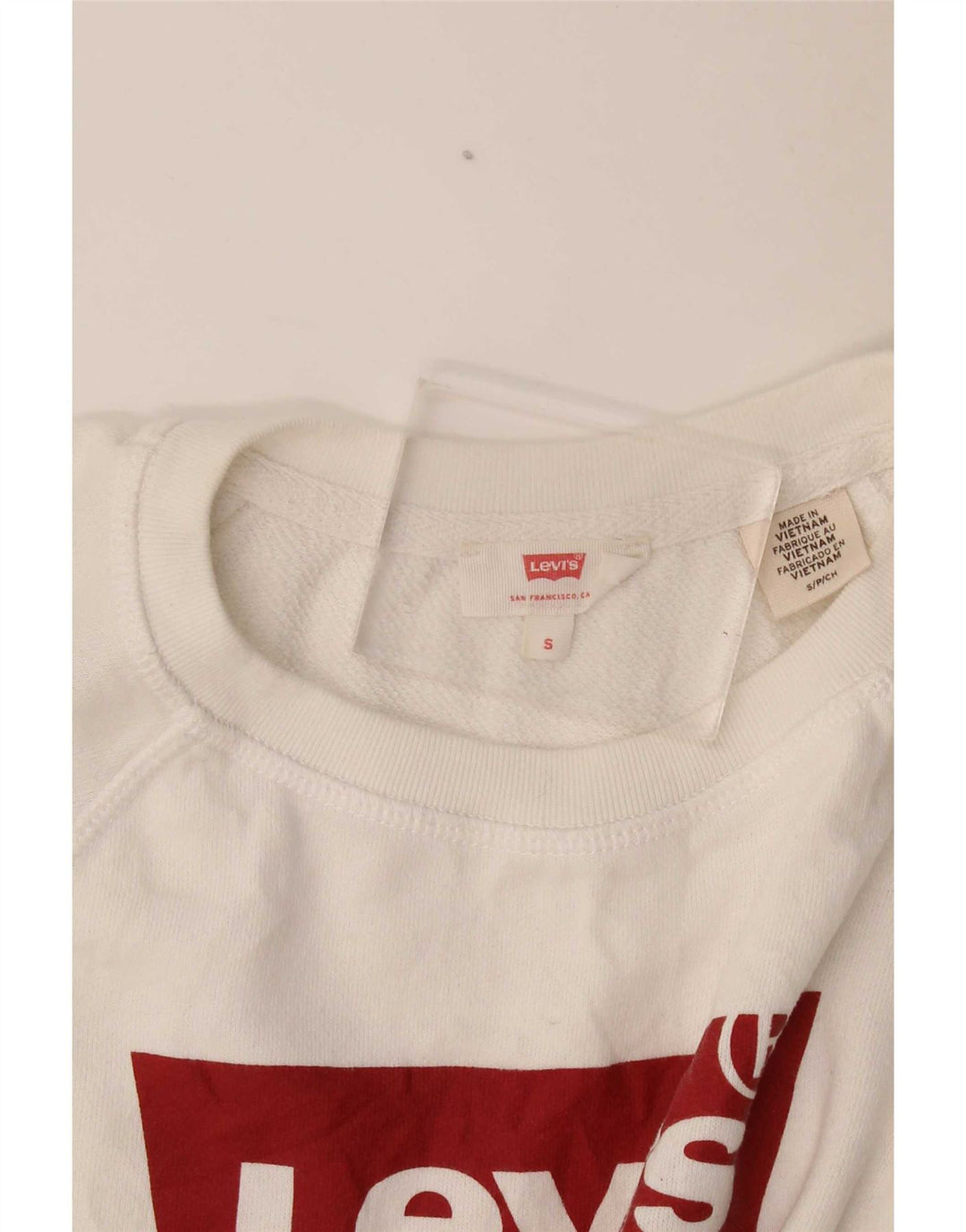 Γυναικείο γραφικό υπερμεγέθη φούτερ Levi's Jumper UK 10 Small White