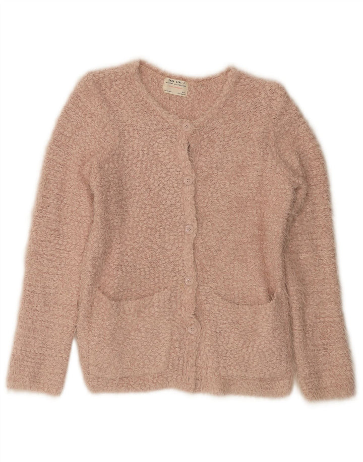 Πουλόβερ ZARA Girls Cardigan 13-14 Years Pink Polyester