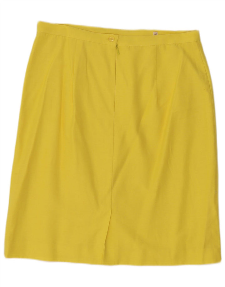 Superior Γυναικεία Midi Φούστα IT 46 Large W30 Yellow Viscose