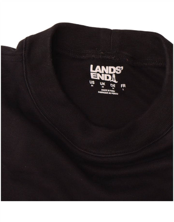 Lands End Ανδρικό Μπλουζάκι Μακρυμάνικο Μεσαίο Μαύρο Βαμβακερό