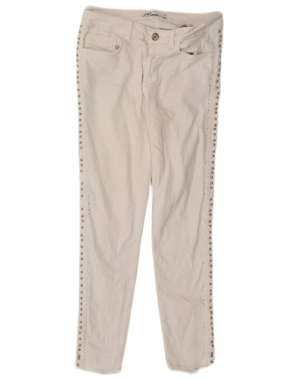 Zara Γυναικείο Skinny Jeans EU 38 Small W28 L27 Λευκό βαμβακερό