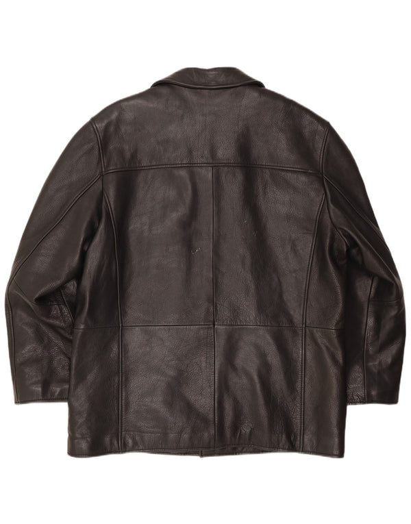 VINTAGE Ανδρικό Δερμάτινο Μπουφάν UK 46 3XL Μαύρο Δερμάτινο