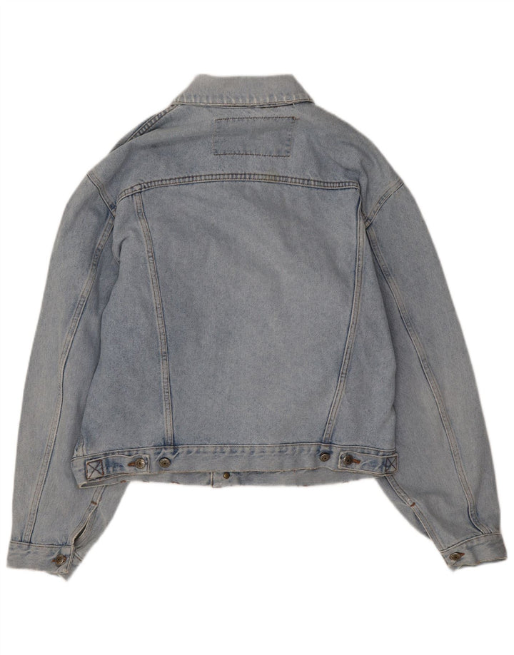 Vintage Mens Distressed Τζιν μπουφάν UK 40 Large Blue Cotton