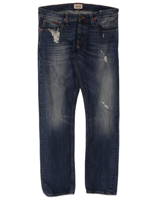 Ανδρικό Tommy Hilfiger Distressed Straight Jeans W32 L30 Navy Blue Cotton