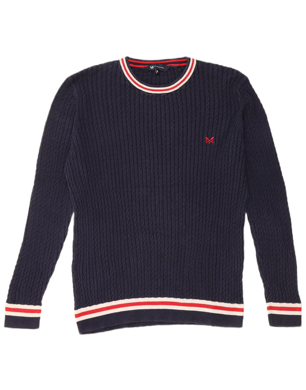 Crew Clothing Γυναικεία πουλόβερ με λαιμόκοψη πλήρωμα UK 18 XL Navy Blue Cotton