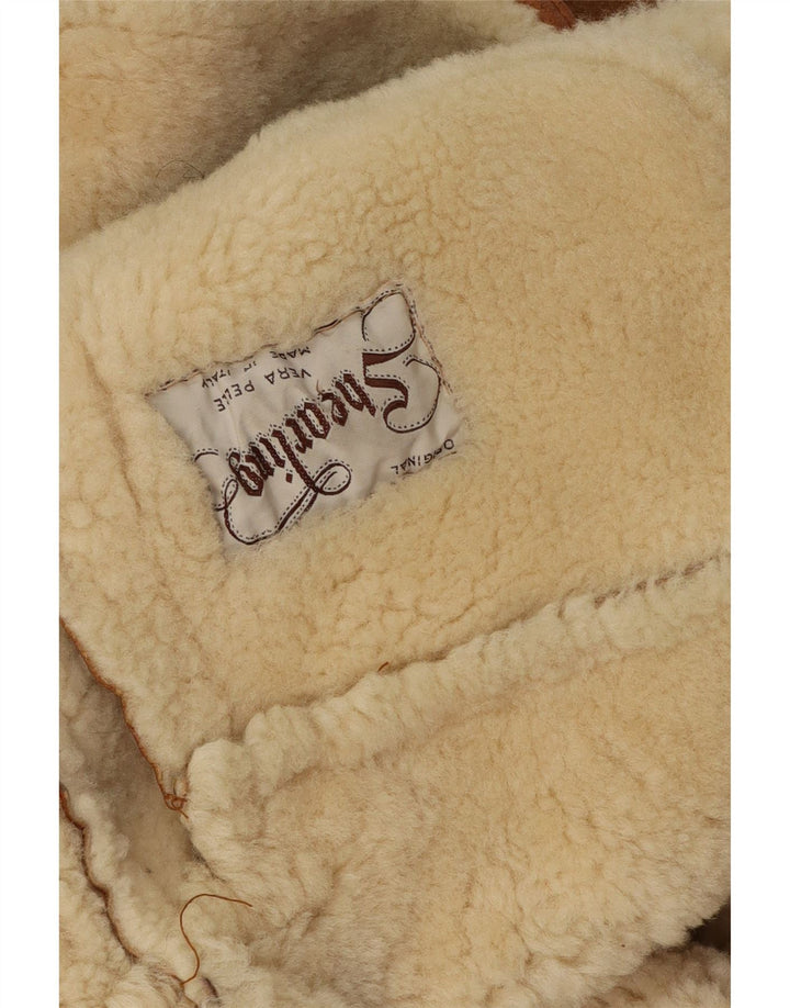 Vintage Ανδρικό Shearling Jacket UK 40 Large Brown Shearling