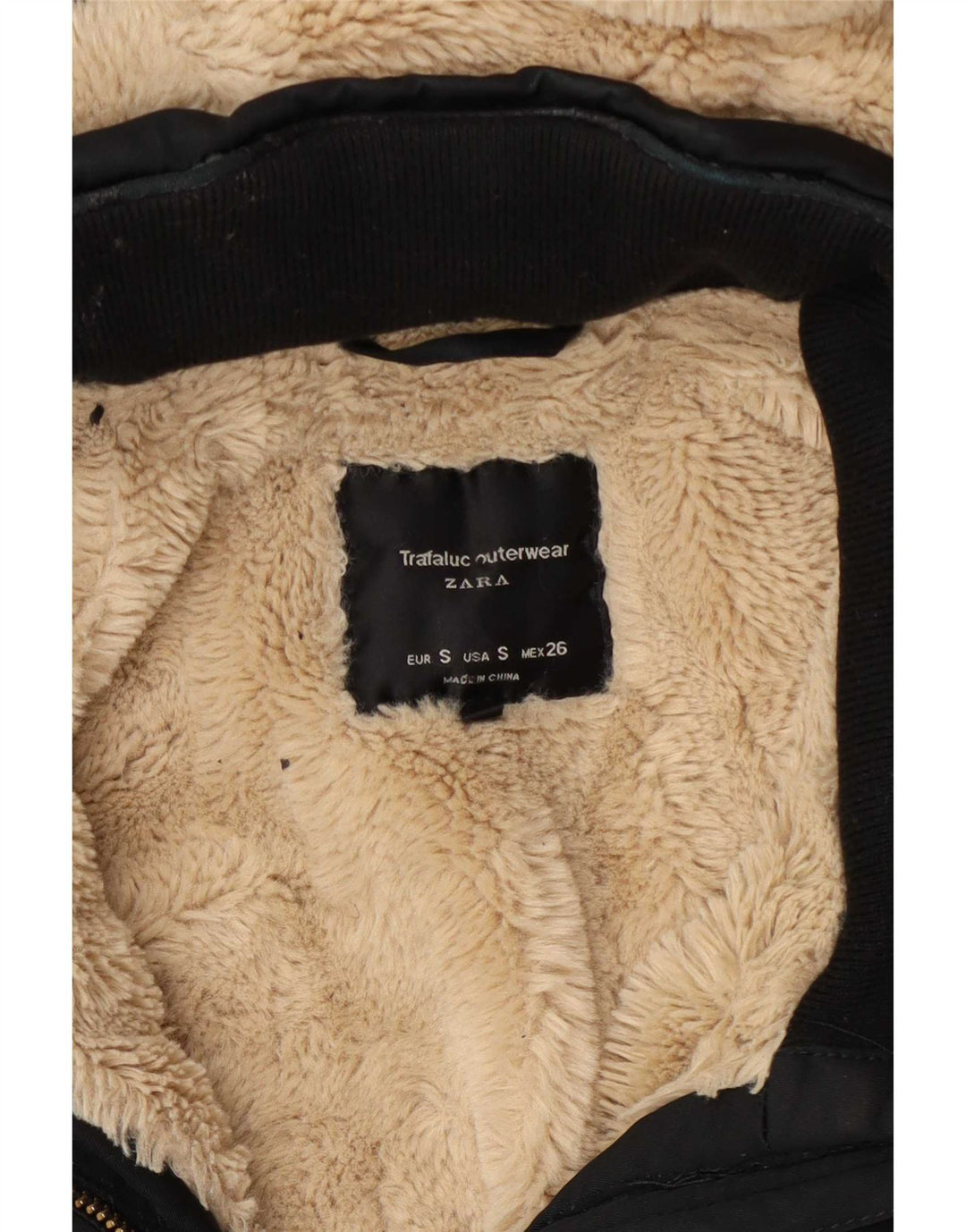 Zara Womens Hooded Parka Jacket UK 10 Small Black