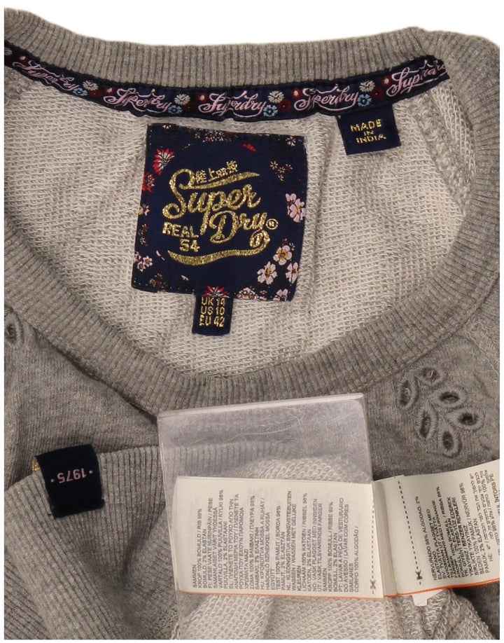 Superdry Γυναικεία Φούτερ Jumper UK 14 Μεσαίο Γκρι Βαμβακερό