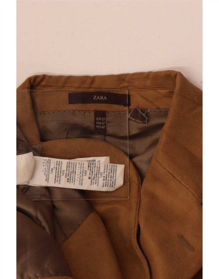 Zara Ανδρικό κοτλέ σακάκι μπλέιζερ με 3 κουμπιά EU 50 Medium Beige Colourblock