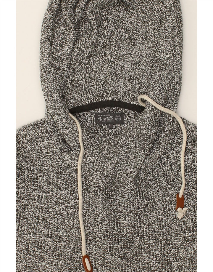 JACK & JONES Mens Hooded Jumper Sweater Large Grey Cotton | Vintage Jack & Jones | Thrift | Second-Hand Jack & Jones | Used Clothing | Messina Hembry 