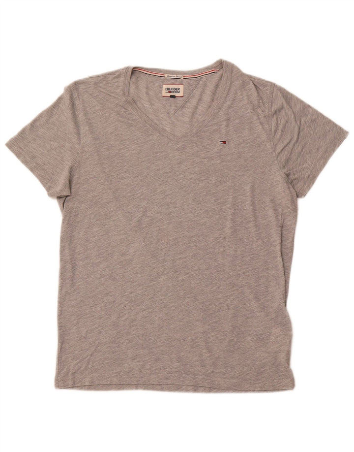 Ανδρικό T-Shirt TOMMY HILFIGER Μπλουζάκι με μεσαίο γκρι βαμβάκι