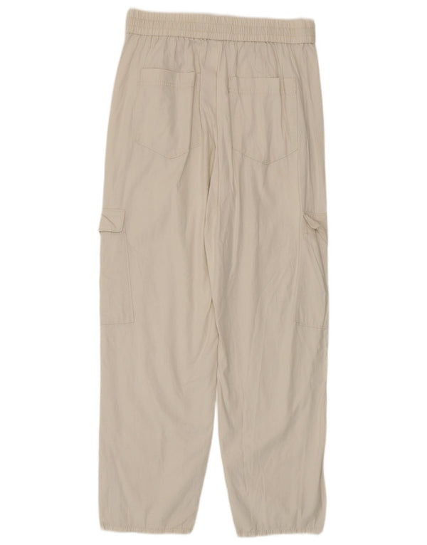 MASSIMO DUTTI Γυναικείο κωνικό παντελόνι Cargo EU 40 Medium W30 L27 Off White