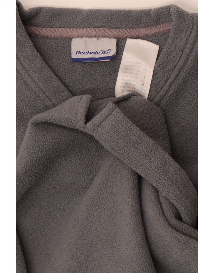 Reebok Mens Fleece Jumper Large Grey Polyester