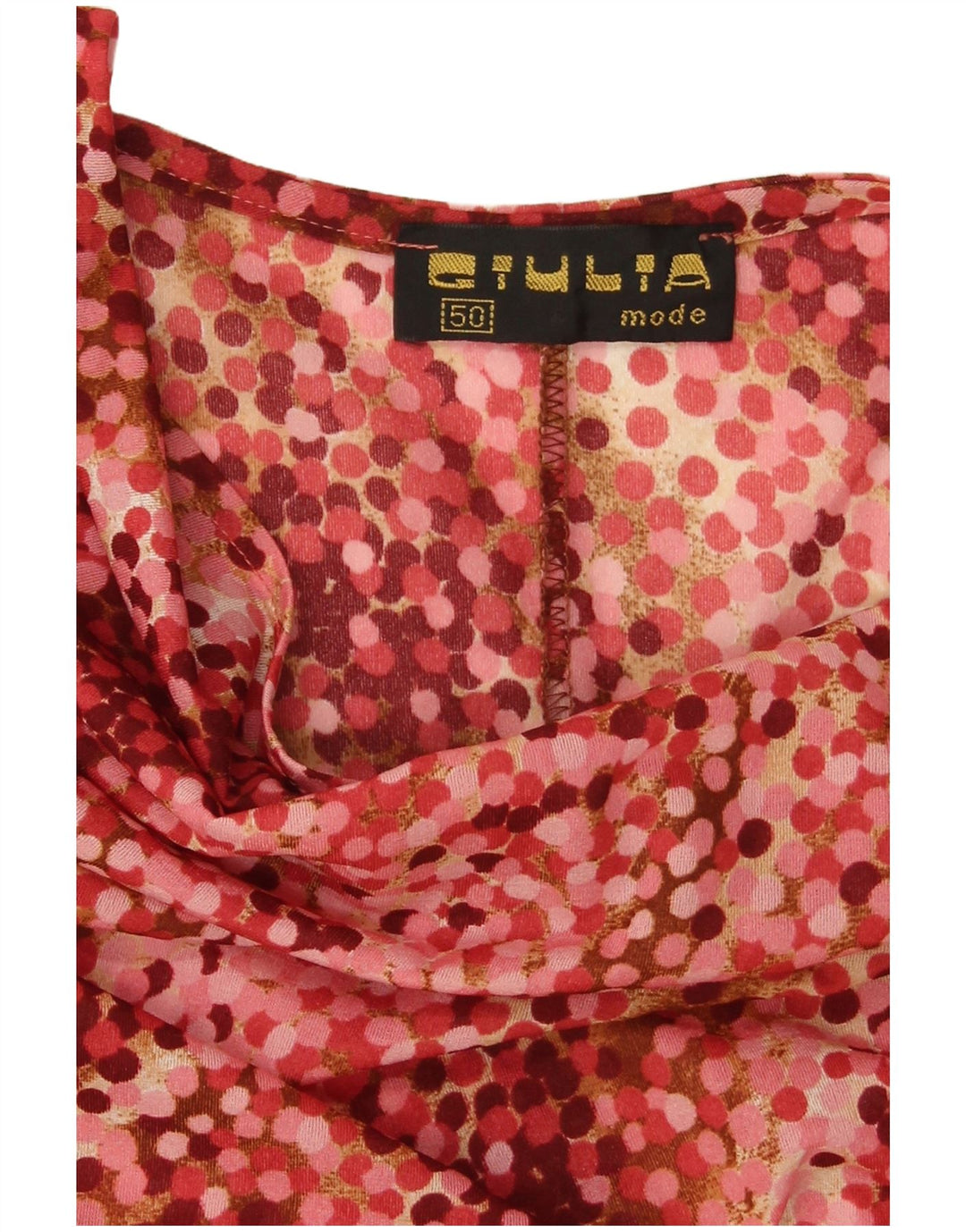 Vintage Γυναικείο Φόρεμα A-Line IT 50 XL μπορντό με στίγματα