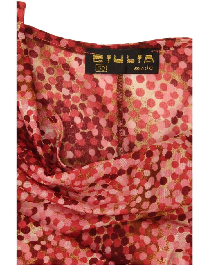 Vintage Γυναικείο Φόρεμα A-Line IT 50 XL μπορντό με στίγματα