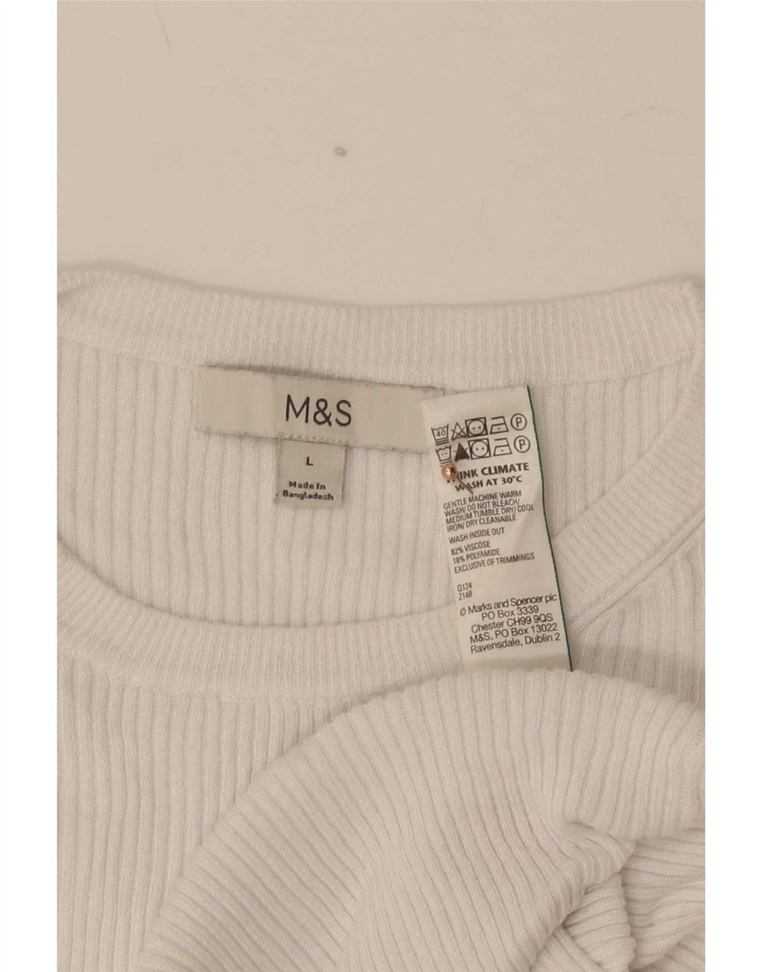 Ανδρικό T-Shirt Marks & Spencer Top Large White Viscose