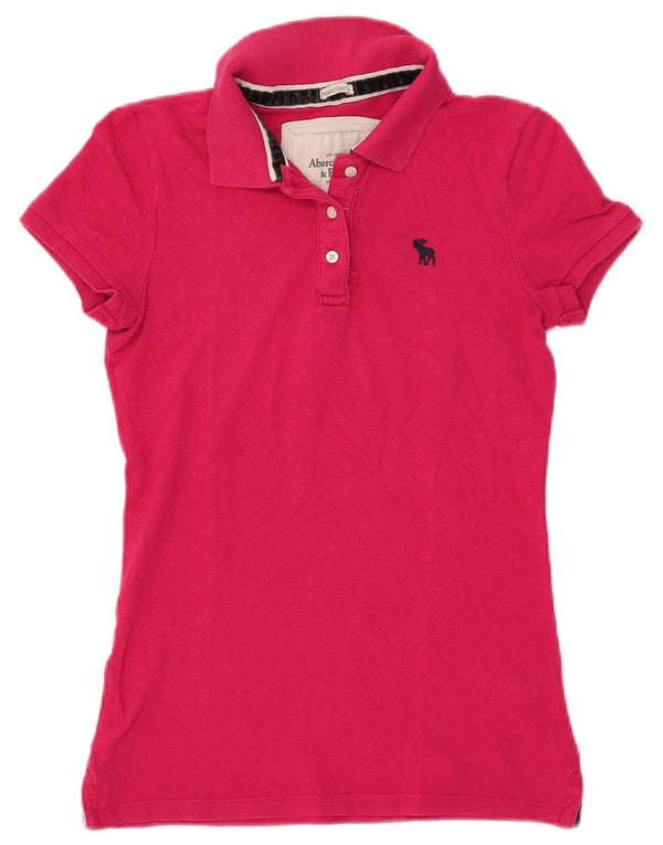 Γυναικείο πουκάμισο πόλο Abercrombie & Fitch UK 10 Small ροζ βαμβακερό
