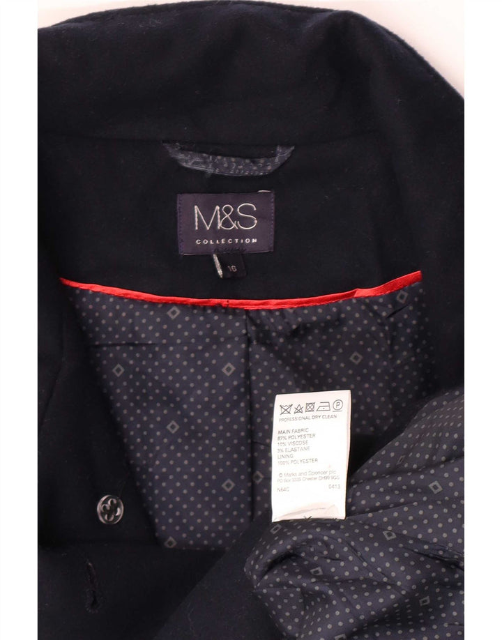 Marks & Spencer Γυναικεία καμπαρντίνα UK 16 Large Navy Blue Polyester