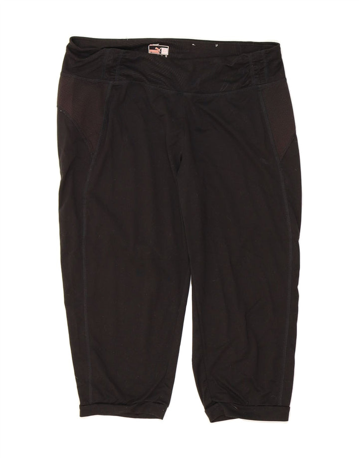 PUMA Womens Capri Leggings UK 12 Medium Black Polyester Vintage Puma and Second-Hand Puma from Messina Hembry 