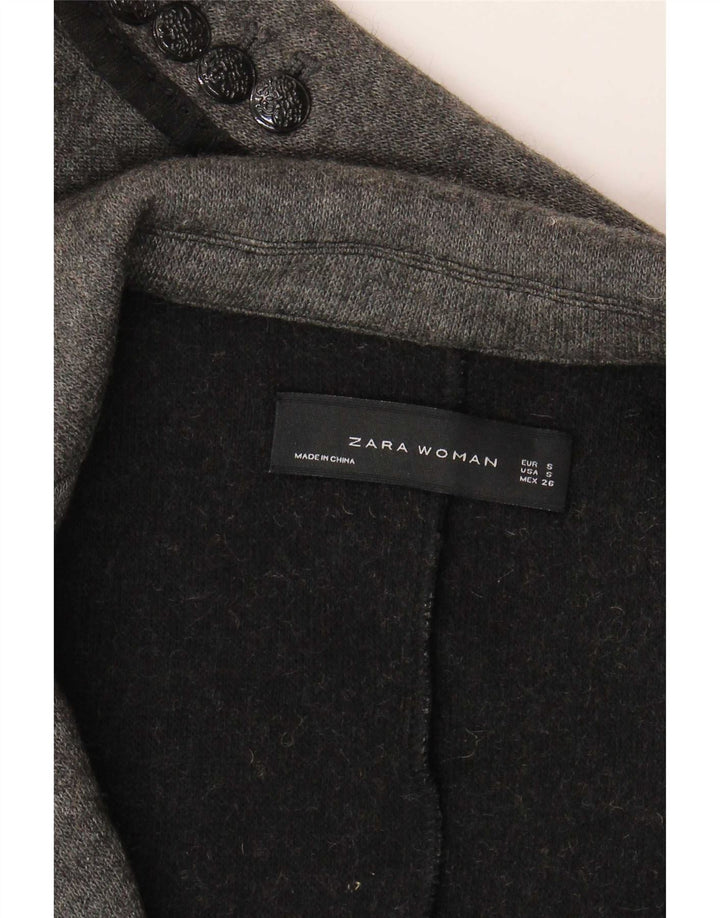Zara Γυναικείο μπουφάν Blazer με 2 κουμπιά πλεκτό UK 10 Small Grey