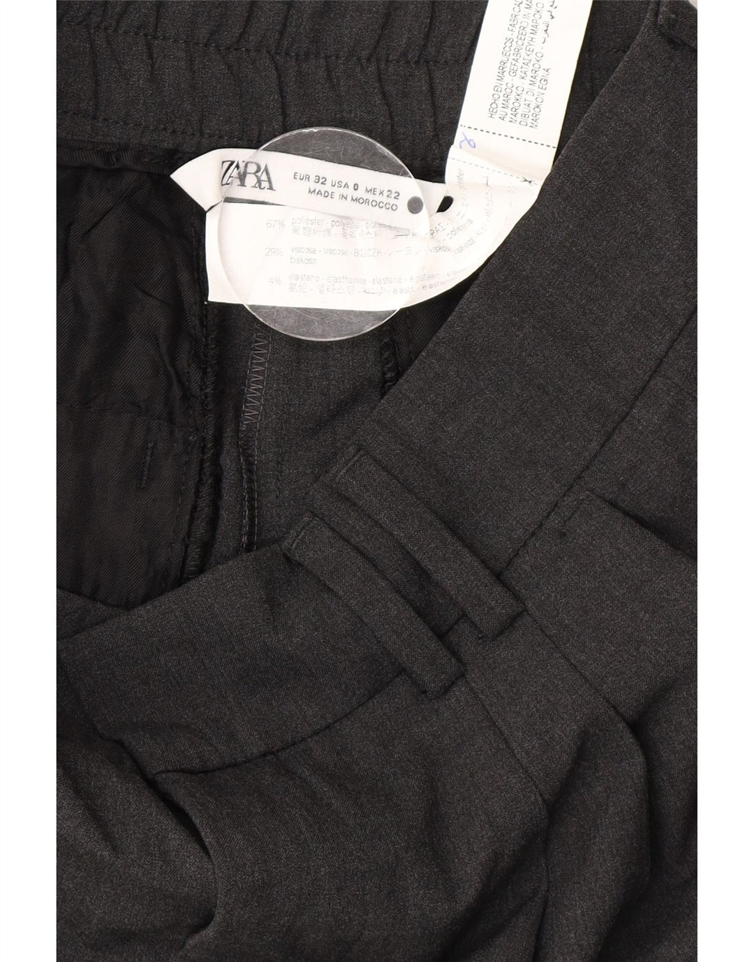 Zara γυναικείο κοστούμι παντελόνι EU 32 2XS W22 L26 Grey Polyester