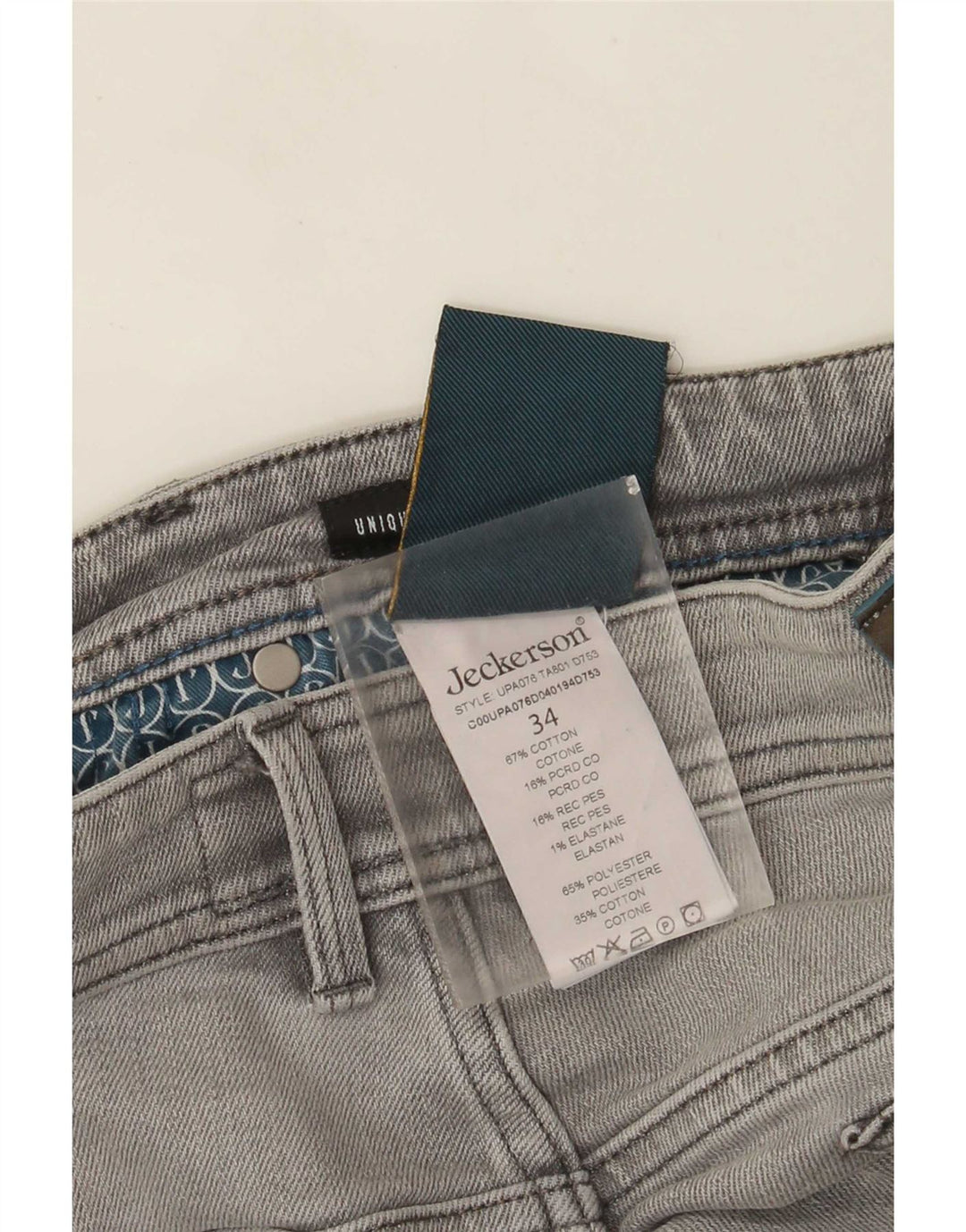Jeckerson Ανδρικό Slim Jeans W34 L31 Γκρι βαμβακερό