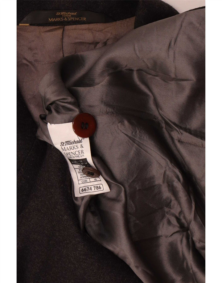 Marks & Spencer Γυναικείο Μπουφάν Blazer UK 18 XL Γκρι μαλλί με 5 κουμπιά
