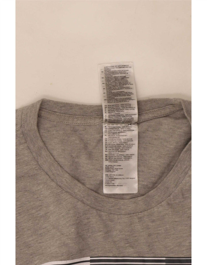 Ανδρικό γραφικό T-Shirt Adidas Τοπ μεσαίου γκρι βαμβακερό