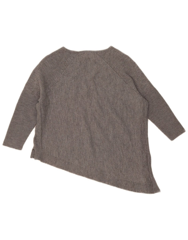 Karen Millen Womens 3/4 Sleeve Boat Neck Jumper Sweater UK 10 Small Grey