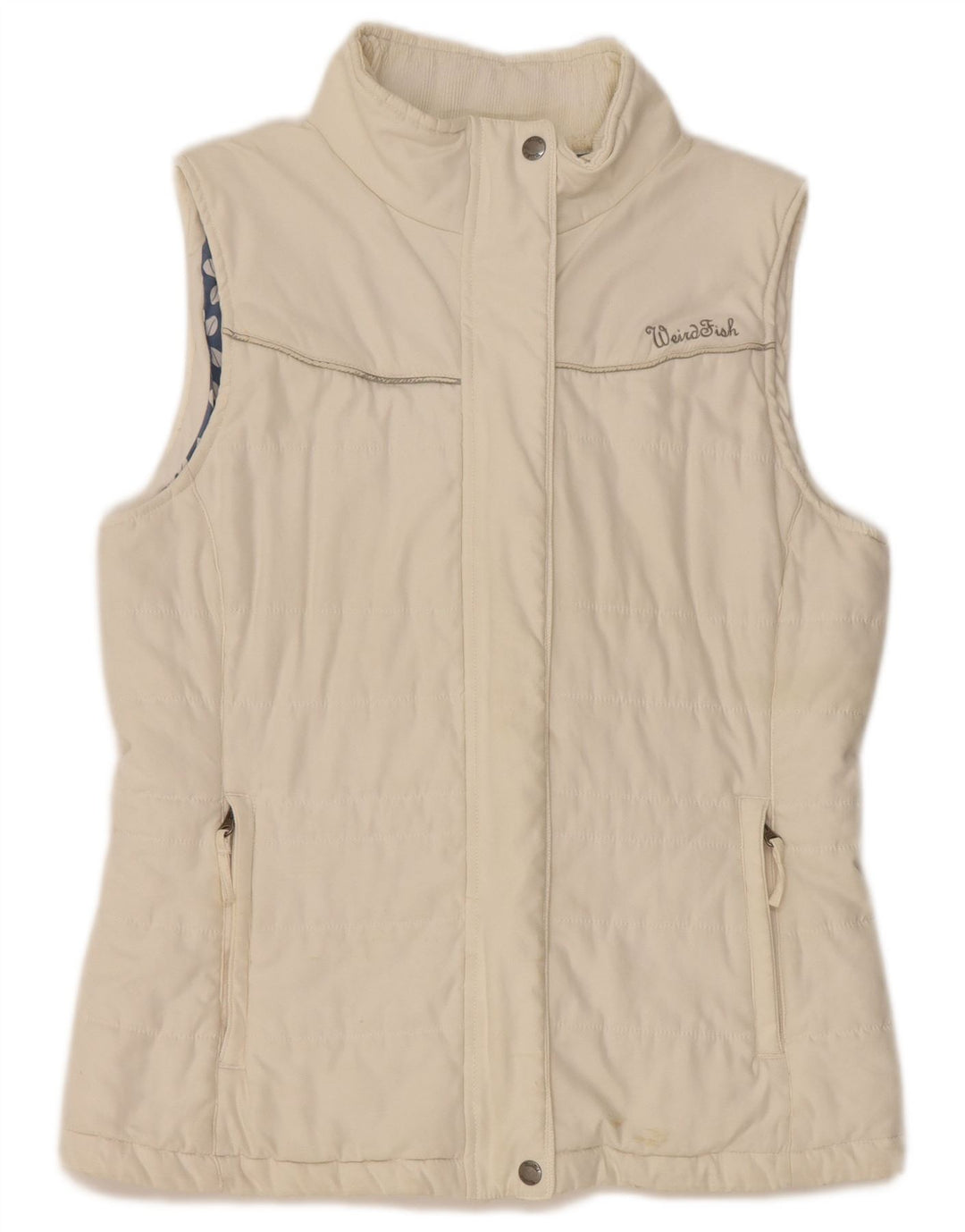 WEIRD FISH Γυναικεία padded Gilet UK 14 Large White Polyester
