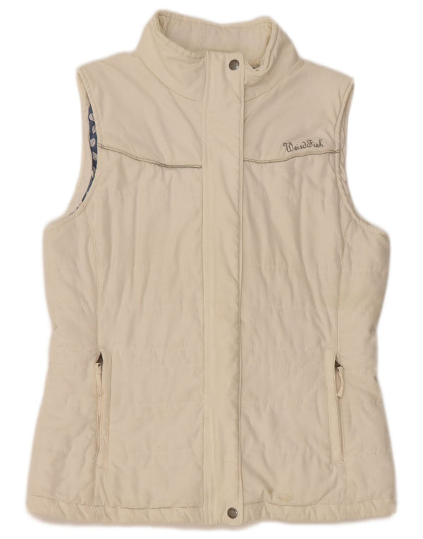 WEIRD FISH Γυναικεία padded Gilet UK 14 Large White Polyester