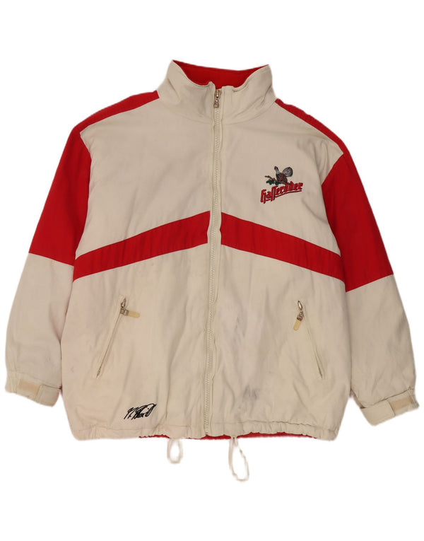 Vintage Mens Graphic Windbreaker Jacket UK 40 Large White Colourblock