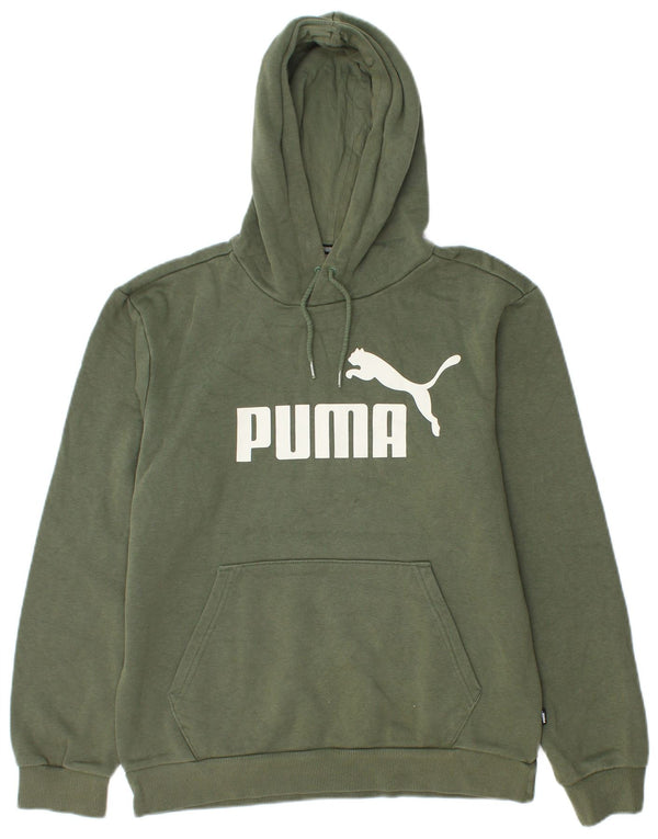 Ανδρικό γραφικό κουκούλα Puma, βαμβακερό μικρό πράσινο