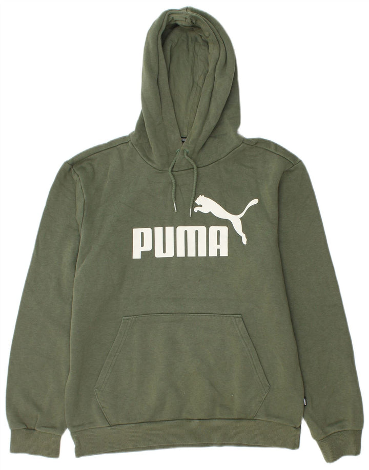Ανδρικό γραφικό κουκούλα Puma, βαμβακερό μικρό πράσινο