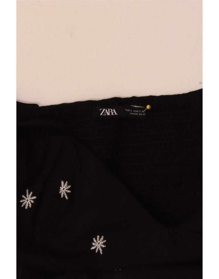 Zara Γυναικείο Sundress UK 8 Small Black Floral