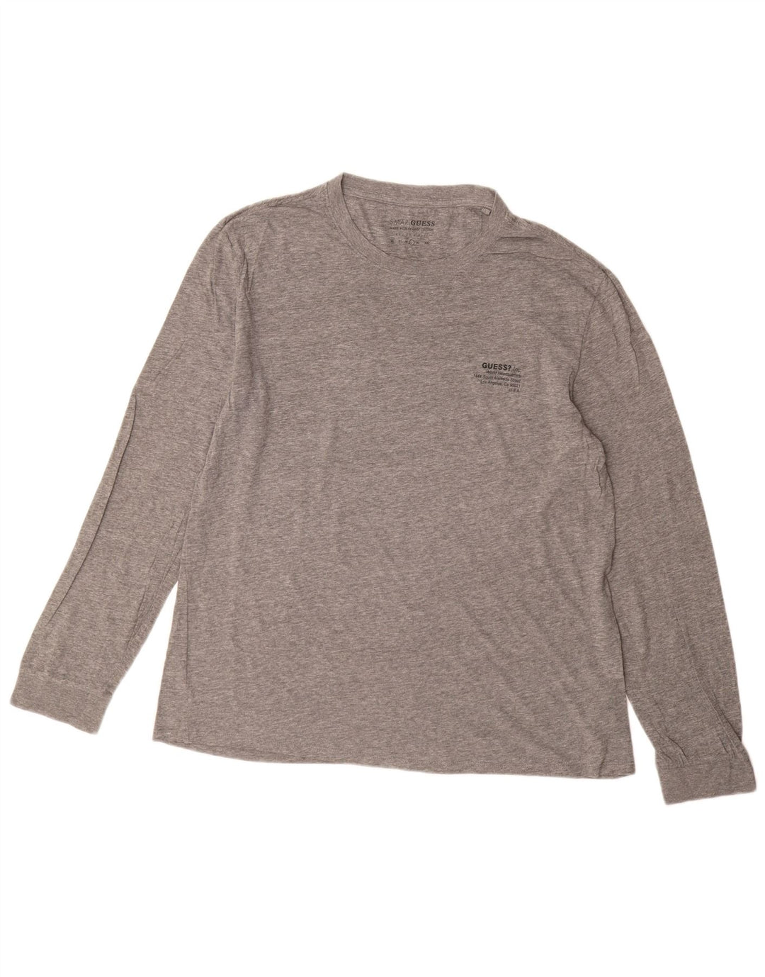 Guess Ανδρική κανονική εφαρμογή Μακρυμάνικο μεγάλο βαμβακερό γκρι