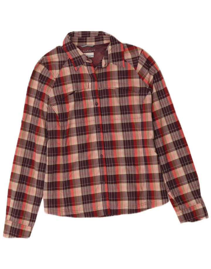 COLUMBIA Womens Omni-Shade Shirt UK 14 Medium Multicoloured Check Nylon