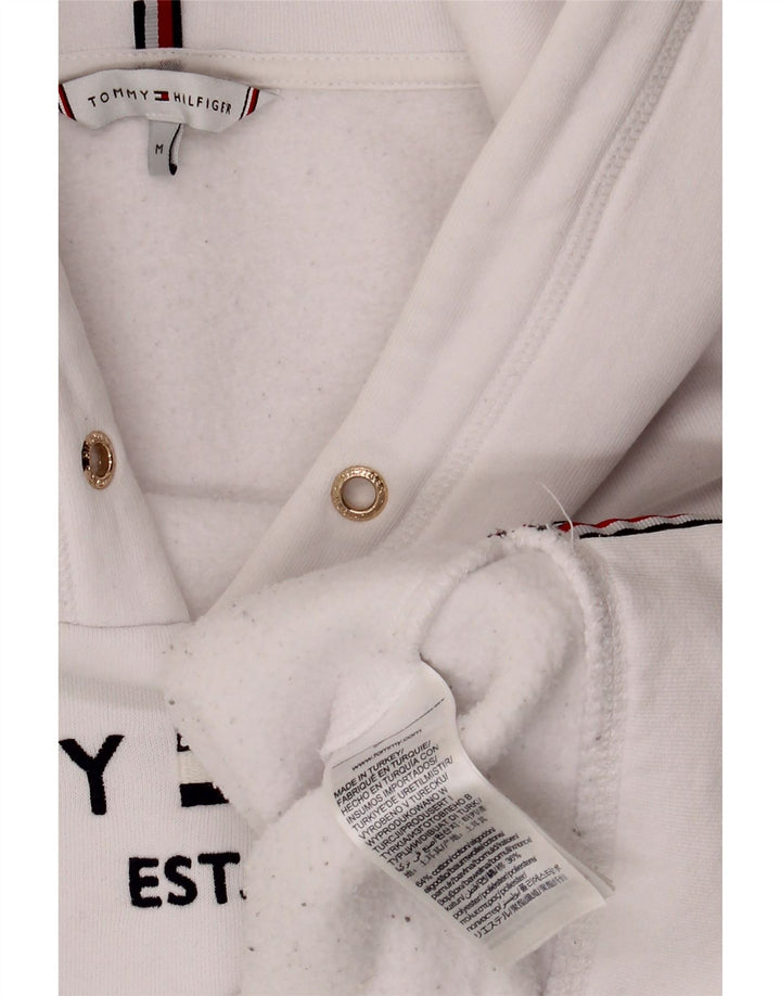 TOMMY HILFIGER Γυναικείο υπερμεγέθη γραφικό με κουκούλα UK 14 Medium White